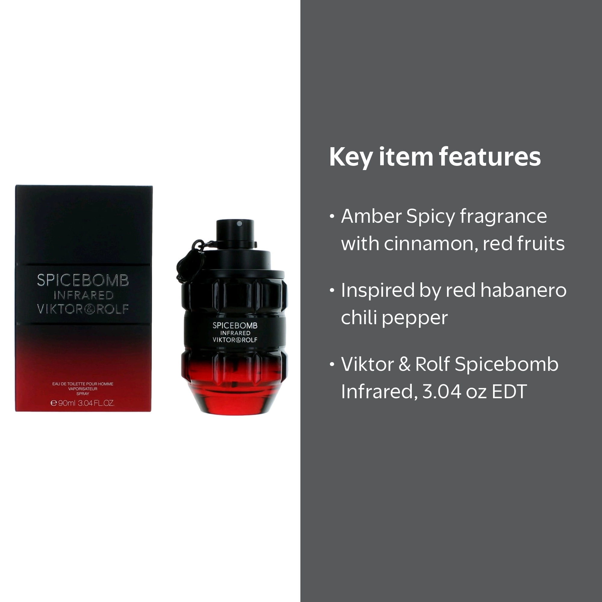Viktor & Rolf, Spicebomb Infrared, 3.04 oz EDT Spray, Long Lasting