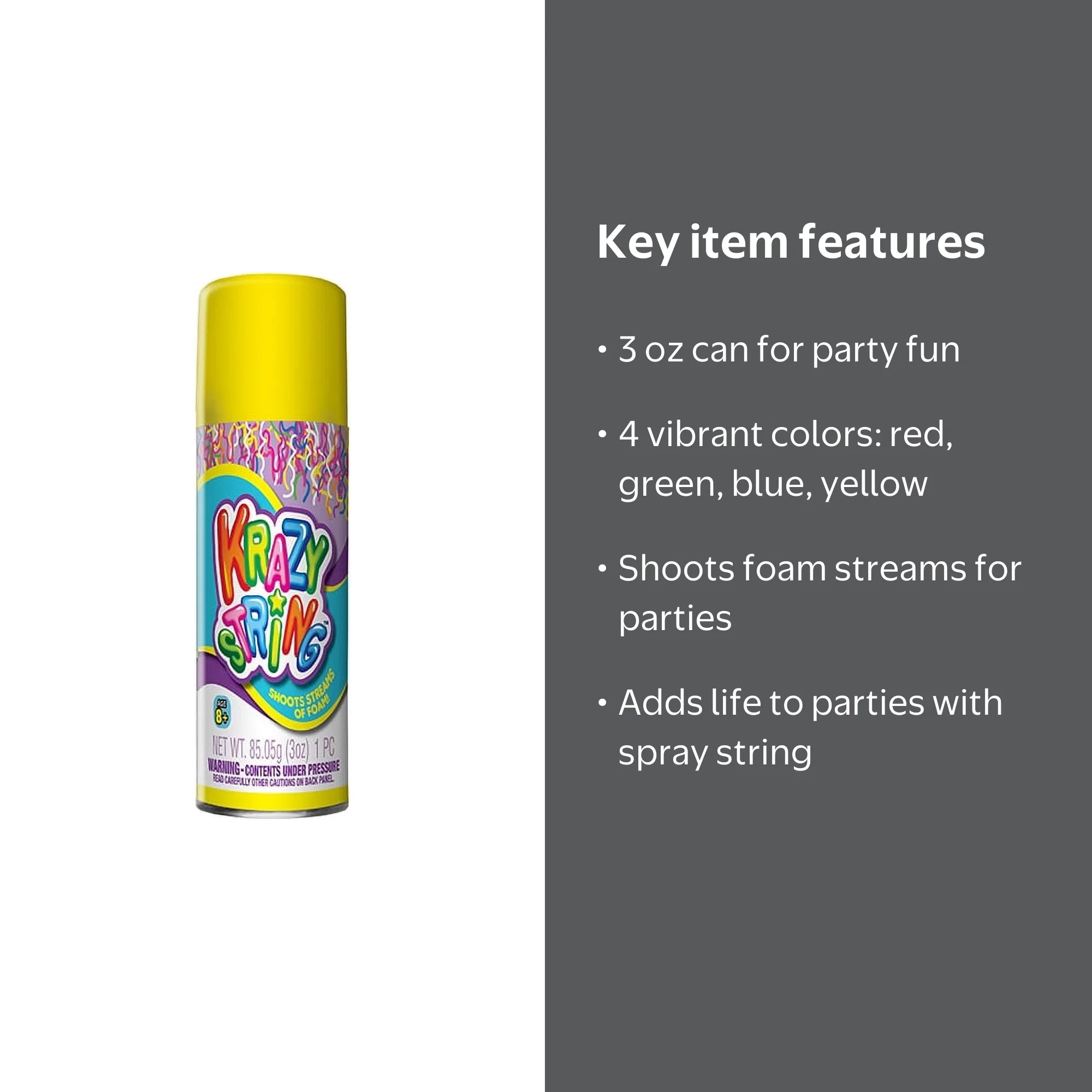 Ja-Ru Krazy Silly String, 3oz, 1 can - Walmart.com