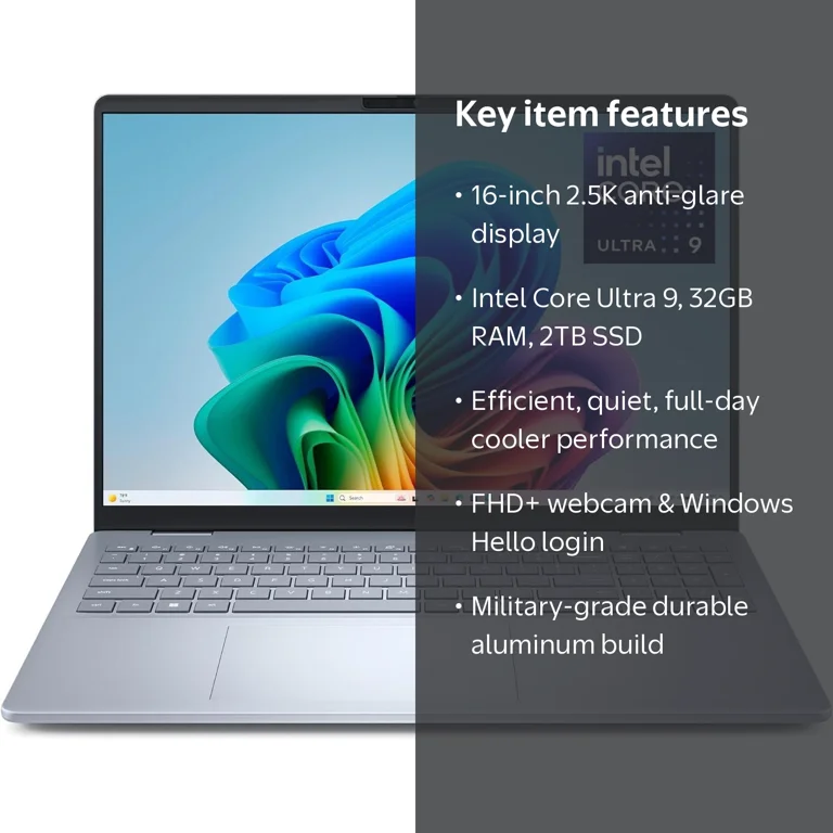 Dell, Laptop, 16:10, 2.5K Display, 32GB RAM, 2TB SSD, Silver