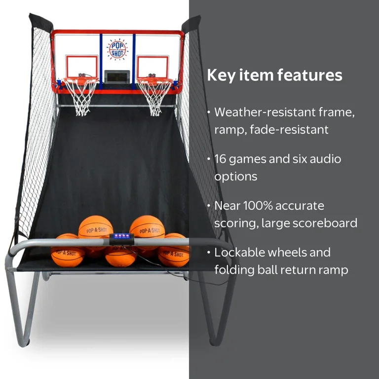 Pop-A-Shot Official Dual Shot Basketball Arcade - Indoor/Outdoor