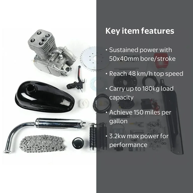 bmx bicycle engine kit Motorized Bike Kit Single Cylinder 49CC 4-Stroke 142F Air-Cooled System w/Double Chain Drive Fits Normal 28 V Frame Bike and 26 ATV Bike (US Stock) : Automotive and youve got yourself a speed machine Anqidi Full Set 100 CC