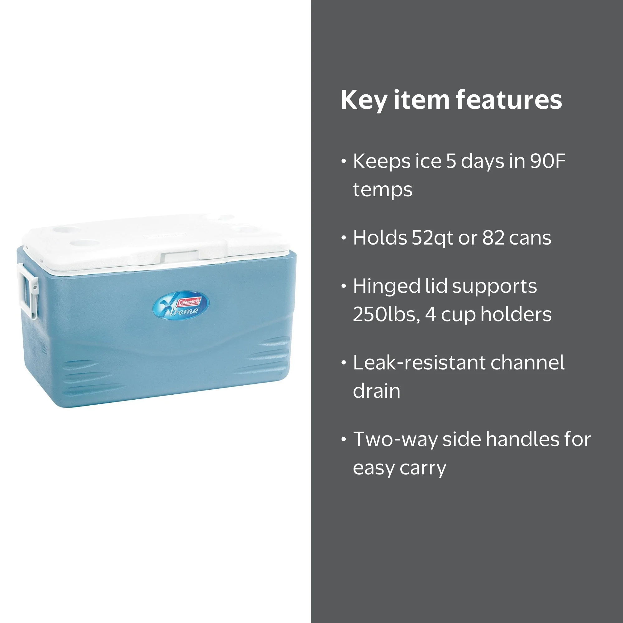 Coleman 52 Quart Xtreme 5 Cooler with ThermOZONE Insulation and