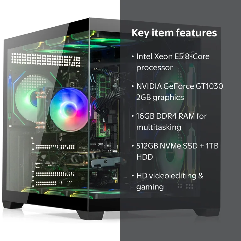 Video Editing & Gaming PC Computer Desktop – Intel i7 Xeon E5 3.20