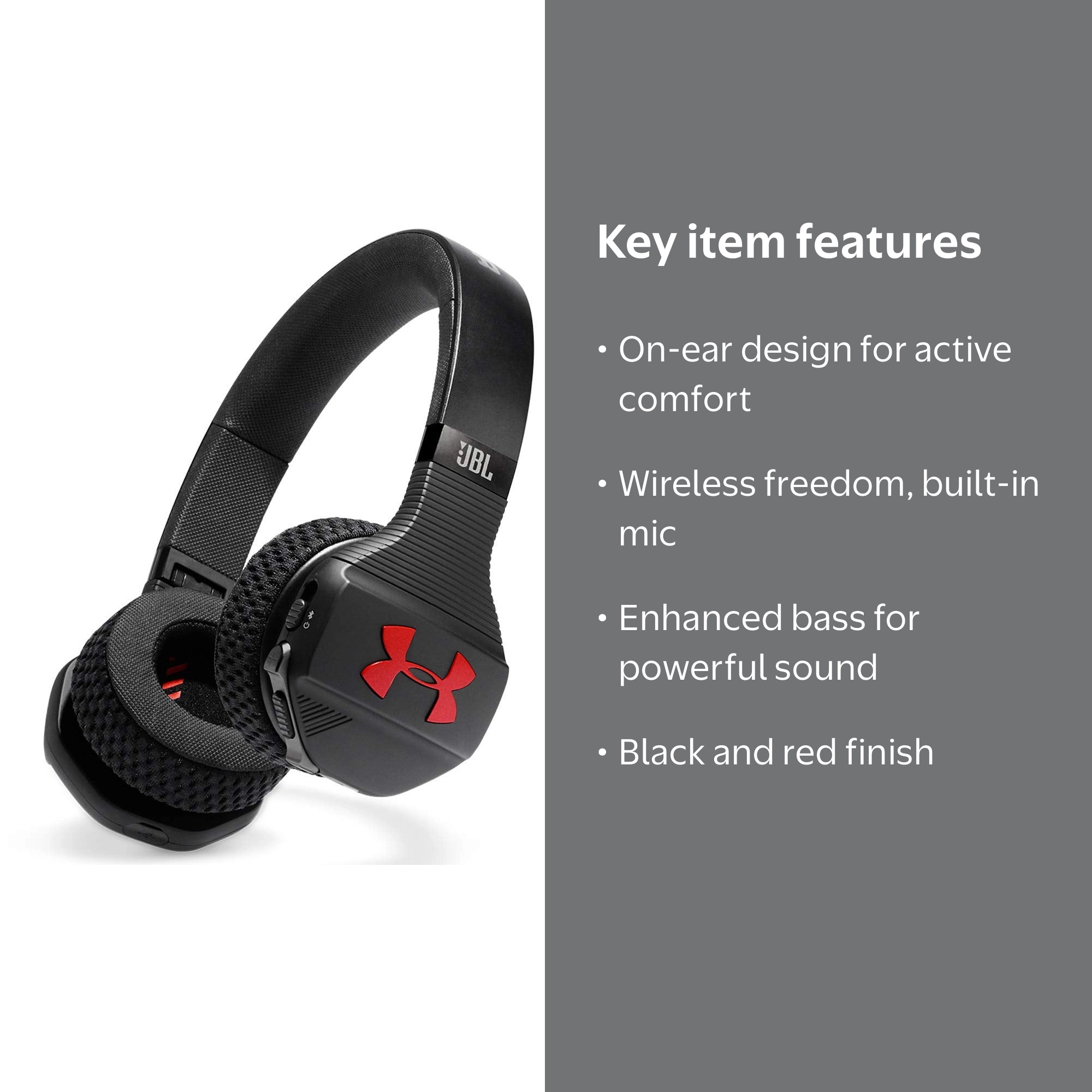 JBL Under Armor Sport Wireless Train On-Ear Headphones Built-in