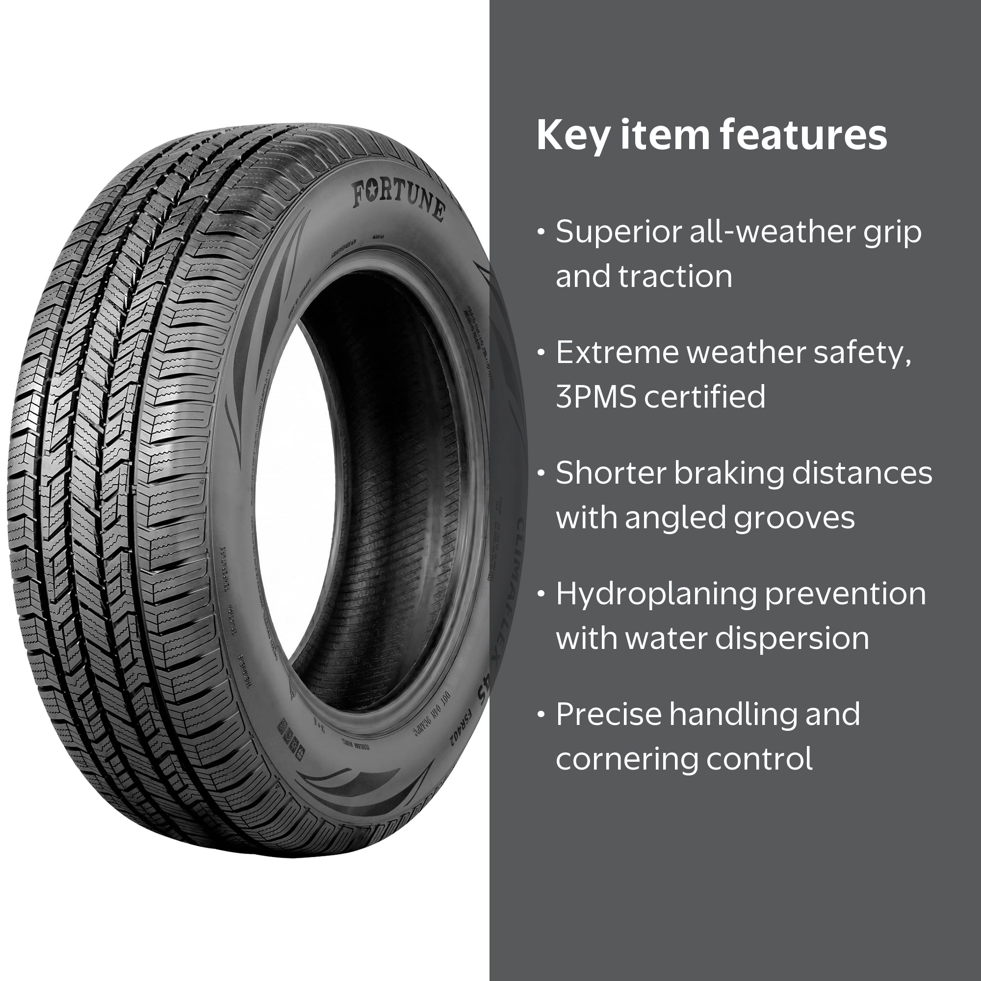 Fortune, All Weather Tire, 255/60R18, Touring SUV/Truck - Walmart.com