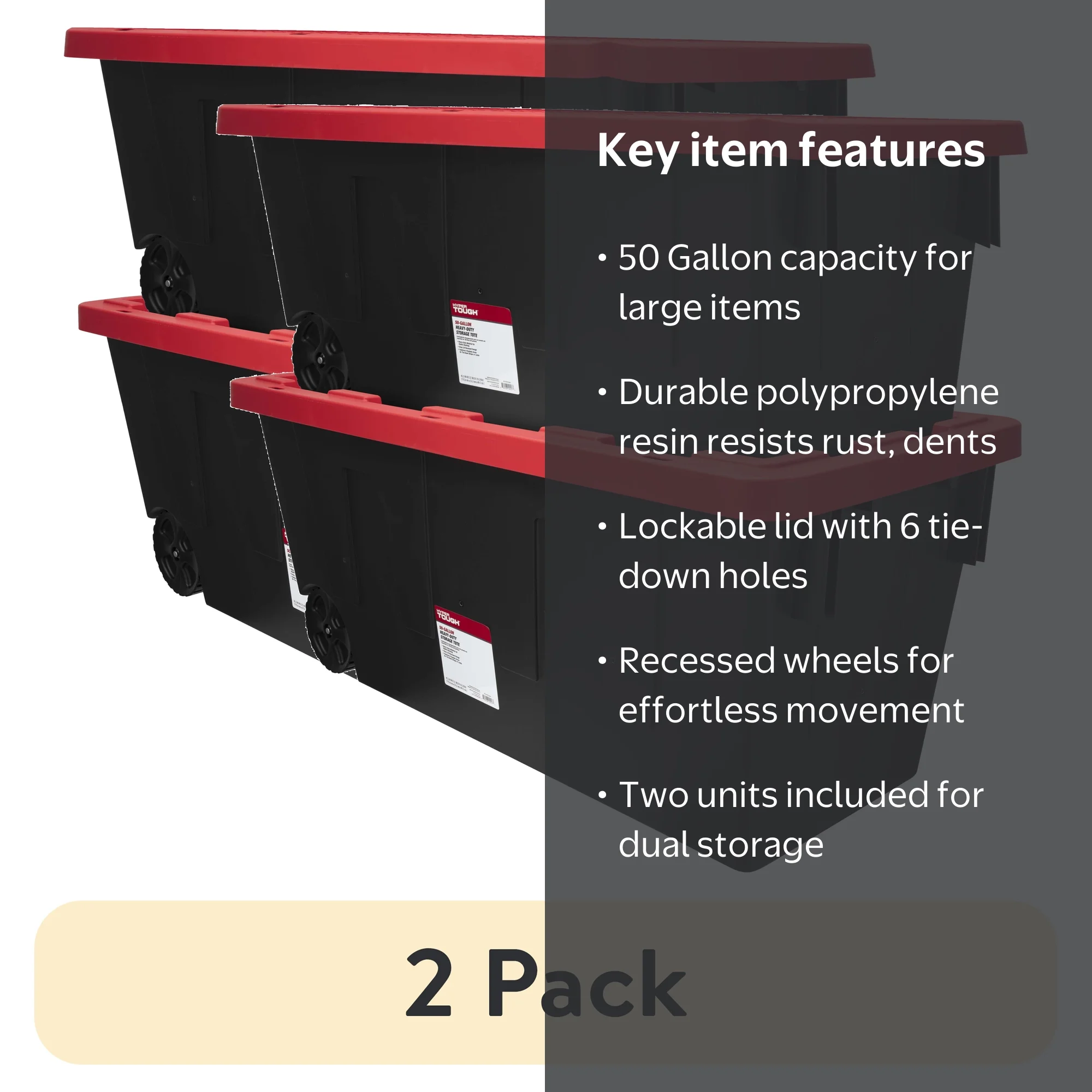 Hyper Tough 50 Gal Bin - Boxes for facility management - Walmart