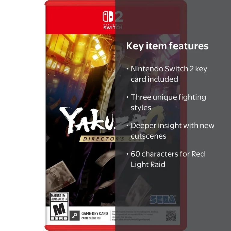 SEGA, Yakuza 0 Director's Cut Game-Key Card, Nintendo Switch 2