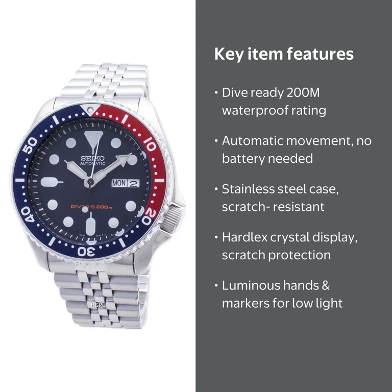 Seiko Men's Automatic Diver's Watch, 200M Water Resistance
