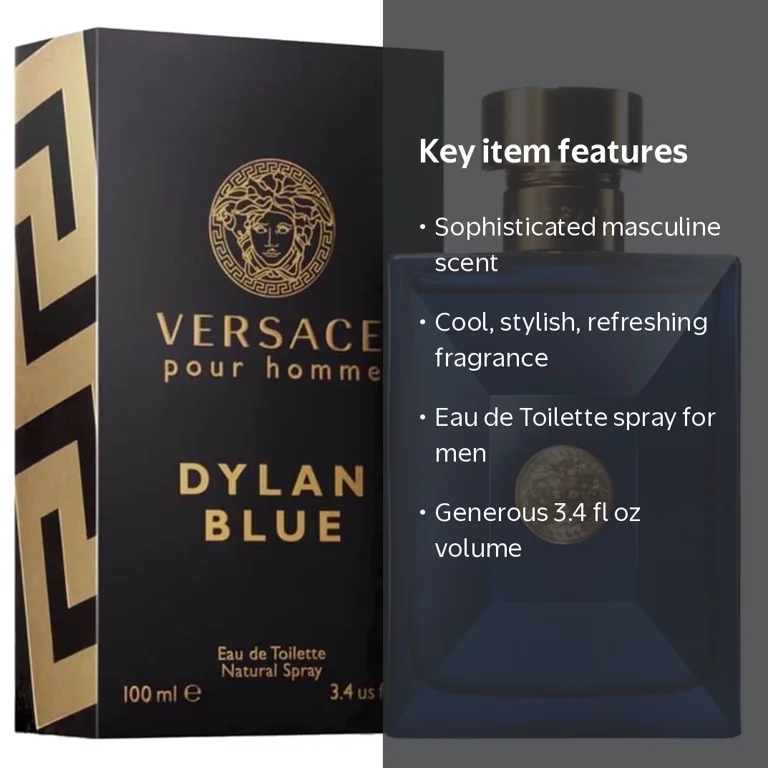Versace, Cologne Spray, 3.4 fl oz, Bergamot Scent, Masculine