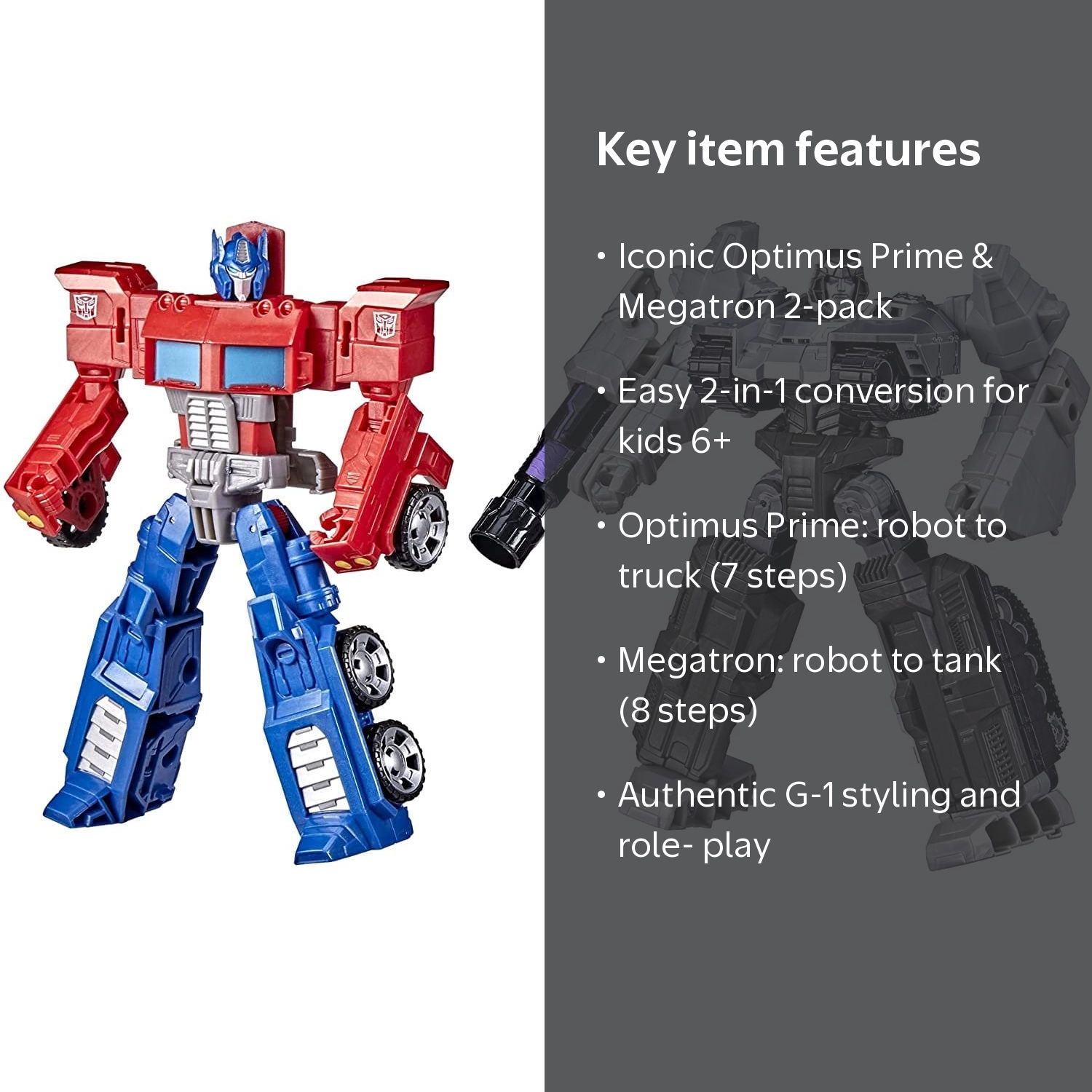 Transformers Toys Heroes & Villains Optimus Prime Megatron 2-Pack