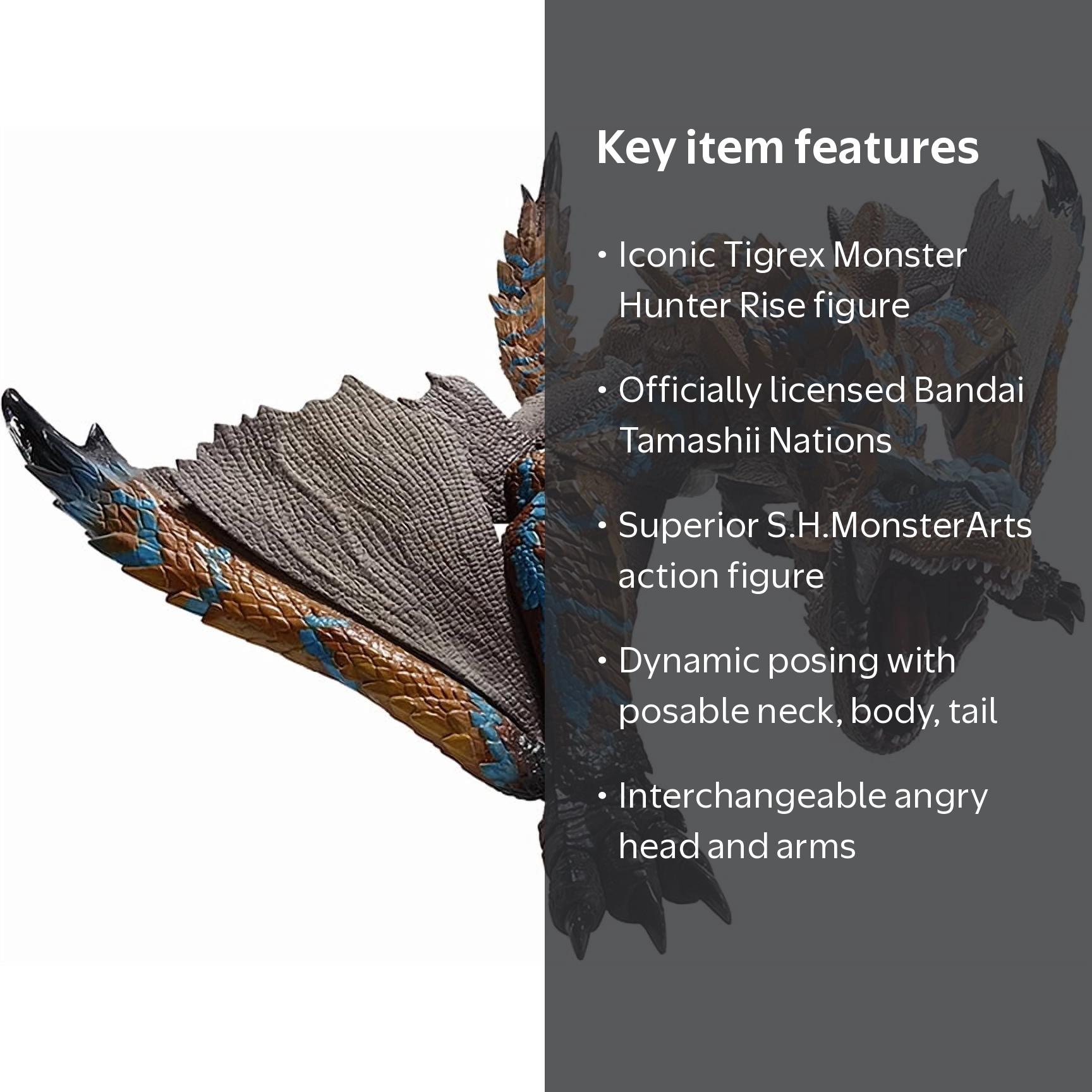 Tamashii Nations Tigrex Action Figure, Monster Hunter Rise