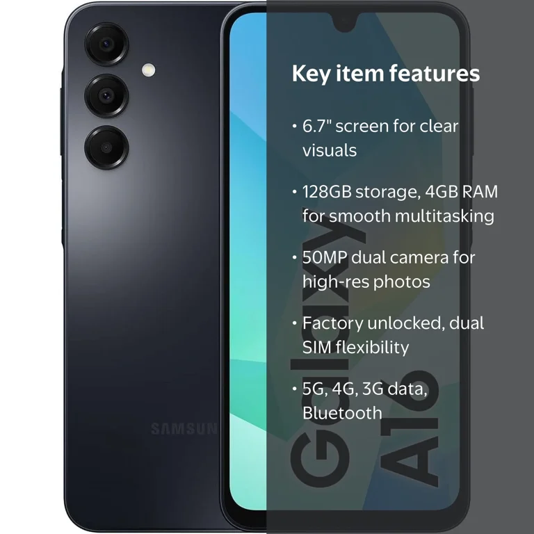 Samsung Galaxy A16 4G LTE Smartphone, 128GB, 6.7 Inch Touchscreen