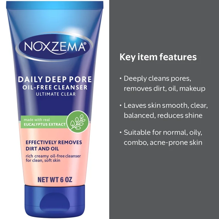 Noxzema Ultimate Clear Face Wash, Daily Deep Pore Cleanser, 6oz