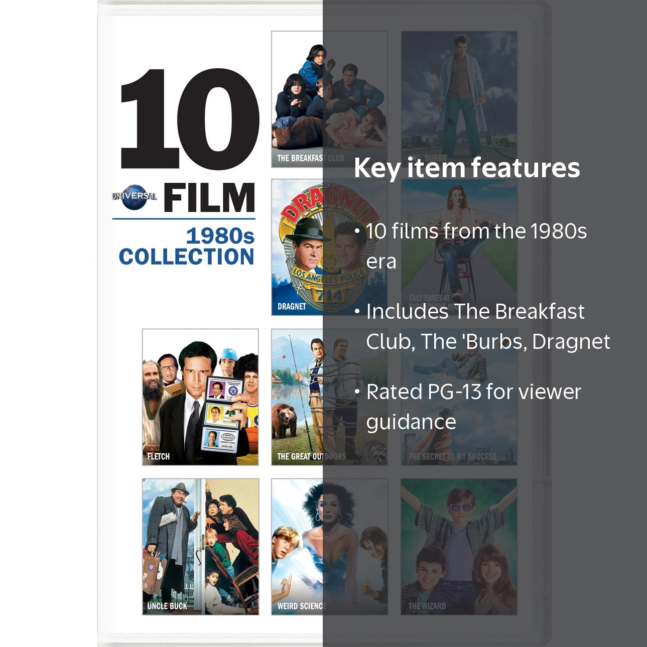 Universal 10-Film 1980s Collection DVD Set with Classic Movies