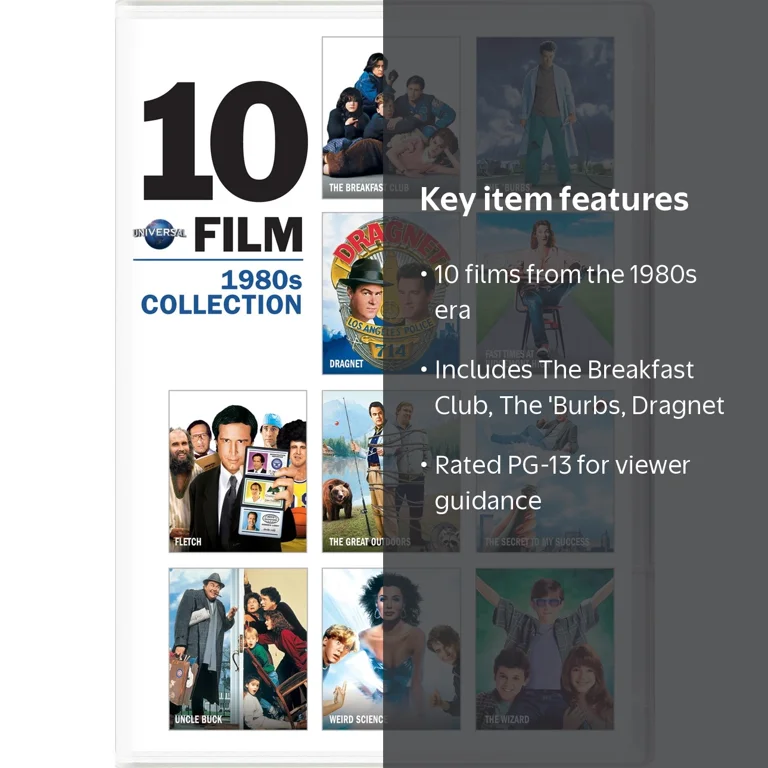 Universal 10-Film 1980s Collection DVD Set with Classic Movies
