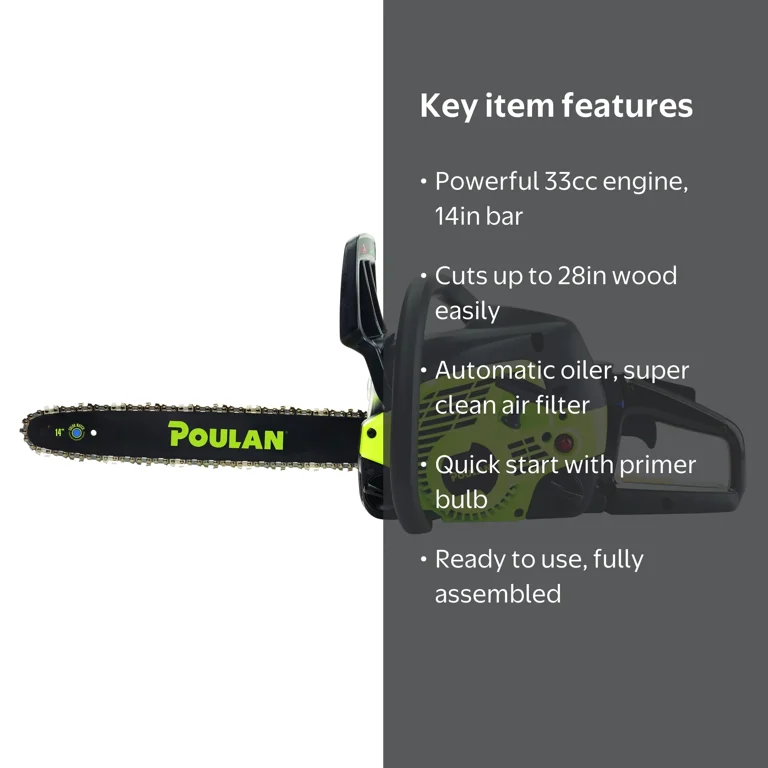 Poulan 14 inch 33cc Two-Cycle Gas Powered Chainsaw - Walmart.com