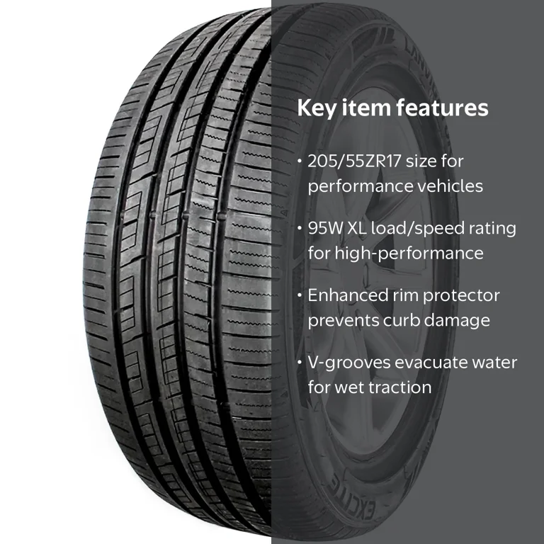 Lanvigator, Excite UHP Tire, 205/55ZR17 95W XL, Black - Walmart.com