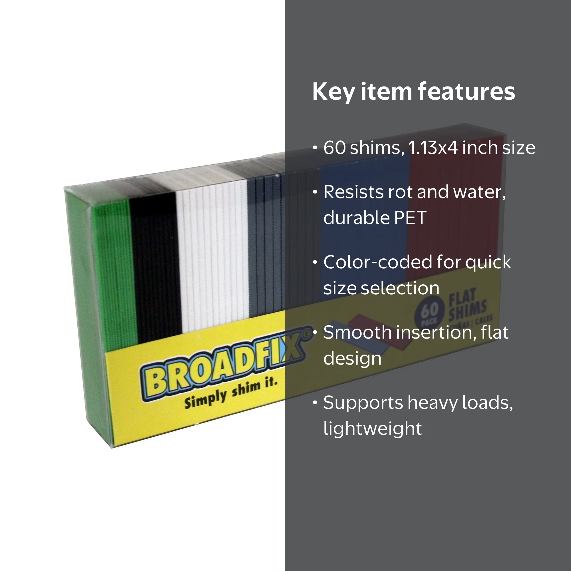 Broadfix Shim Flat Plastic 60PK - Walmart.com