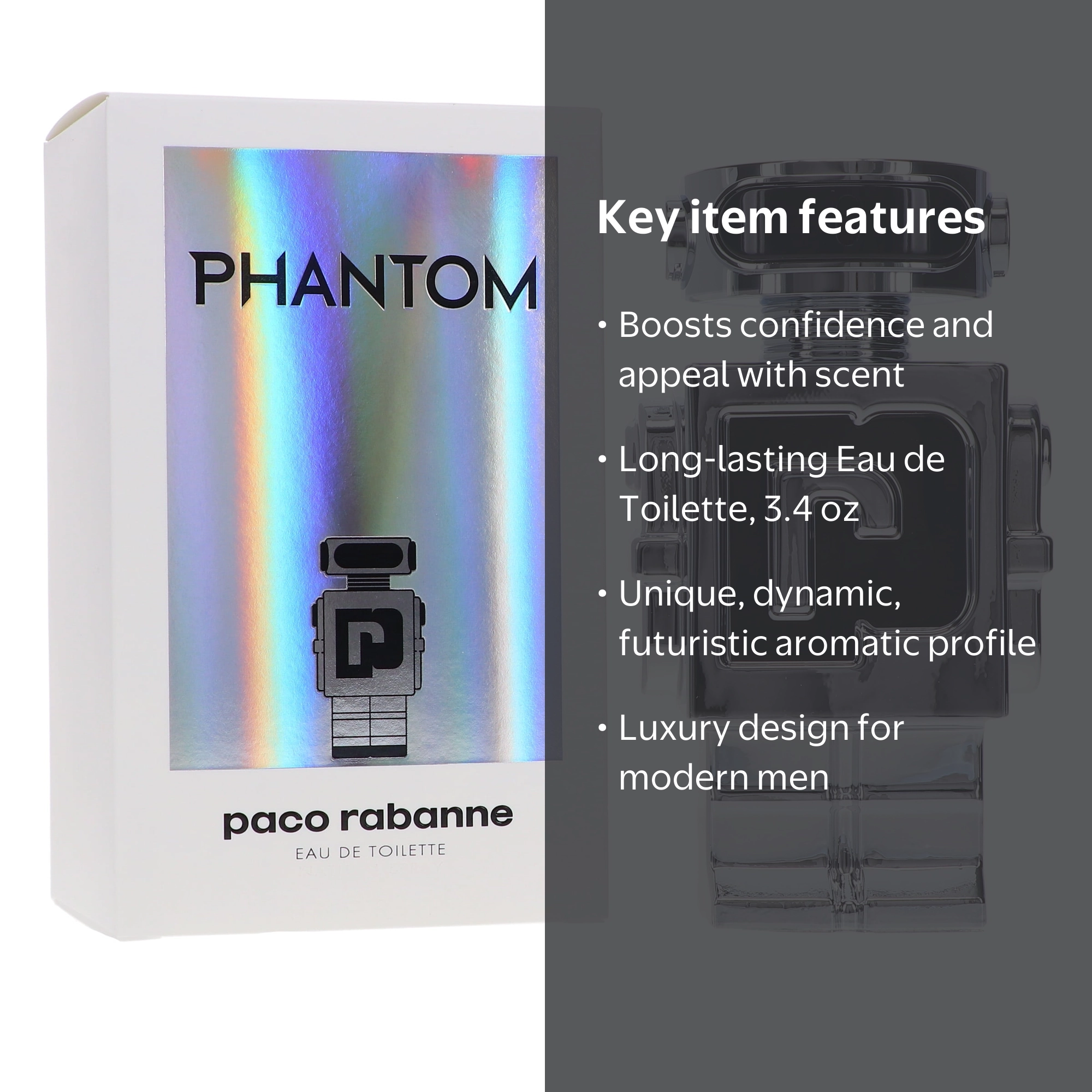 Paco Rabanne, Phantom Eau de Toilette, 3.4 oz, Multicolor