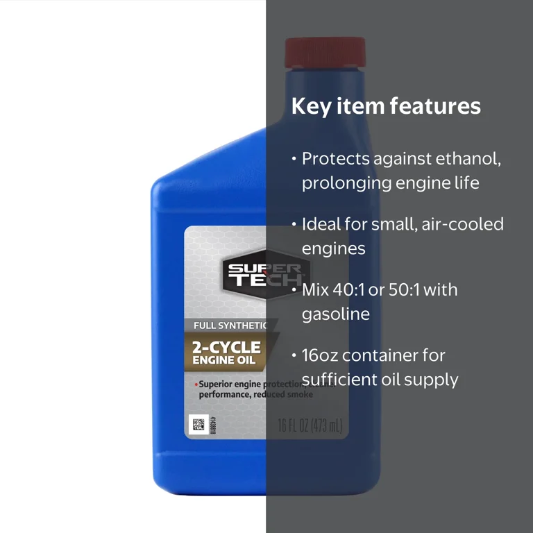 Super Tech Full Synthetic 2 Cycle Lubricating Oil 16oz for Small