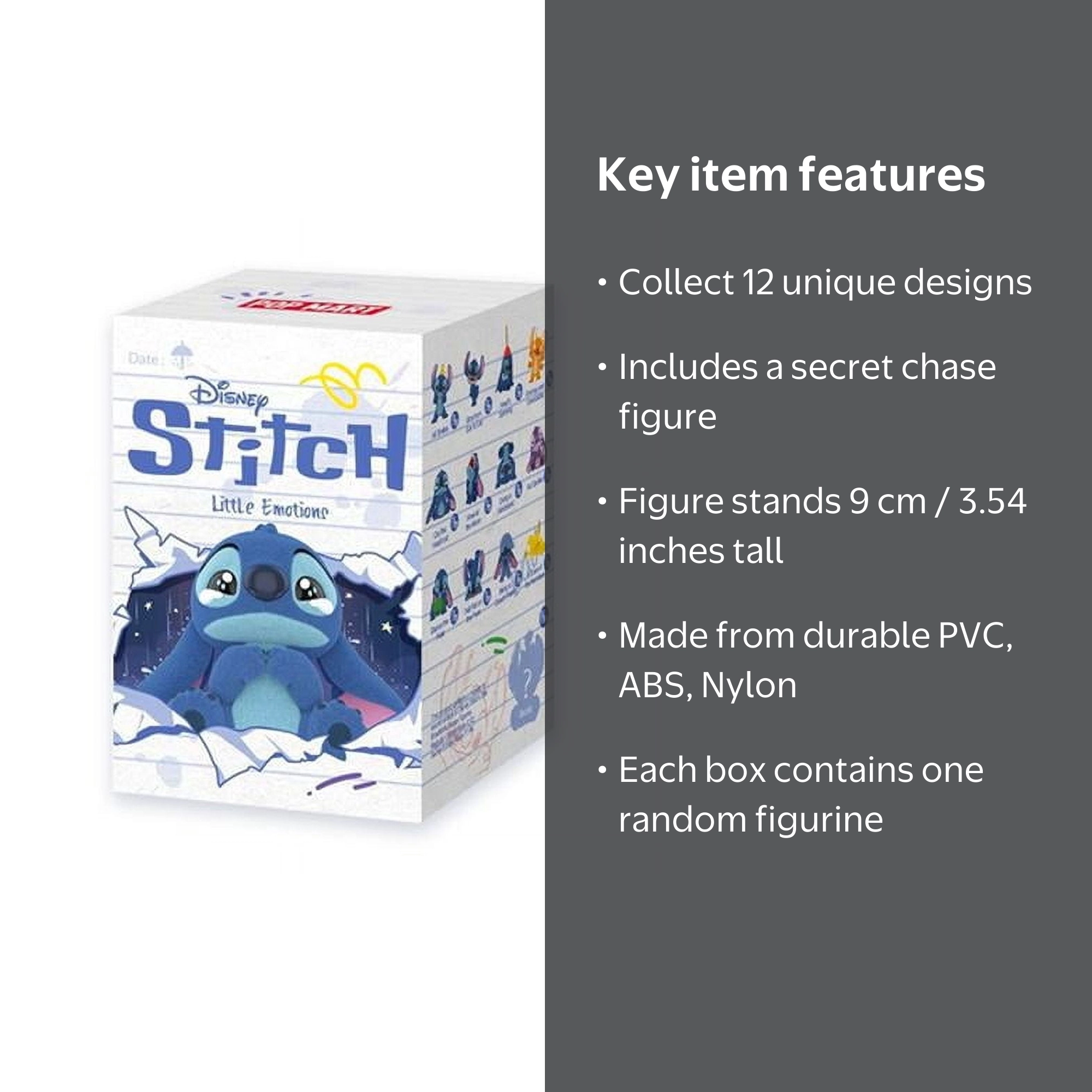 Pop Mart Stitch Little Emotions Series Figures Blind Box, 9 cm
