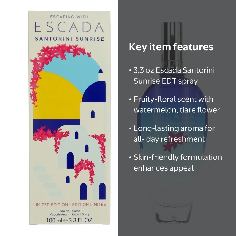 Escada, Santorini Sunrise, 3.3 oz EDT Spray, Fruity-Floral Scent