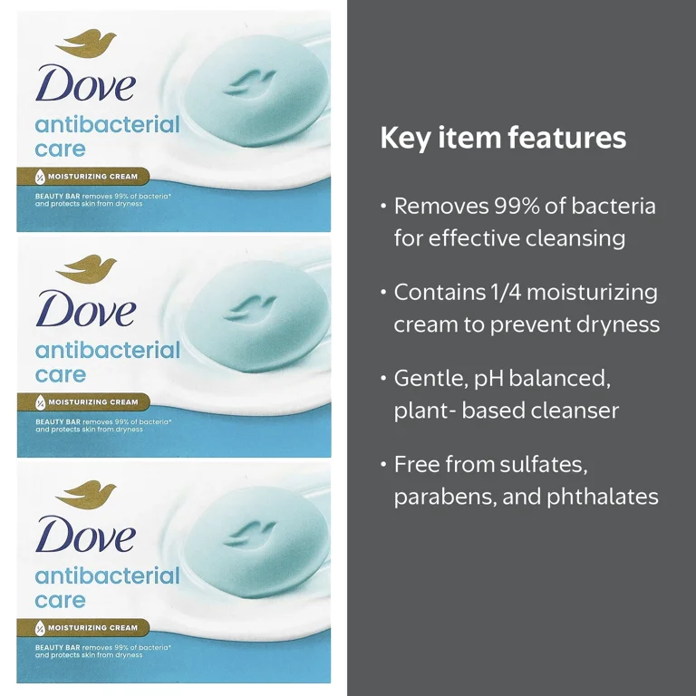 Dove CDセット Dove Antibacterial Beauty Bar Soap, 3 Bars, 3.17 oz Each