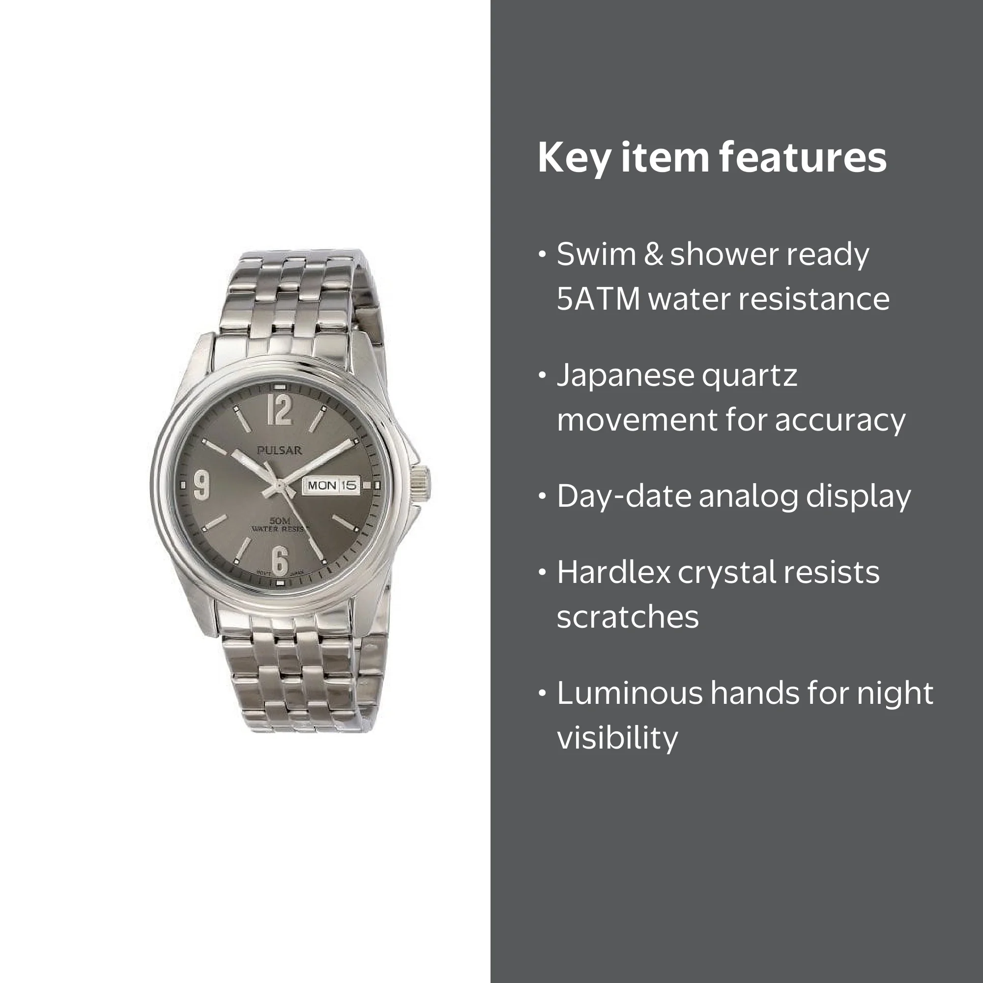 Pulsar Men's PV3001 Analog Display Japanese Quartz Silver Watch