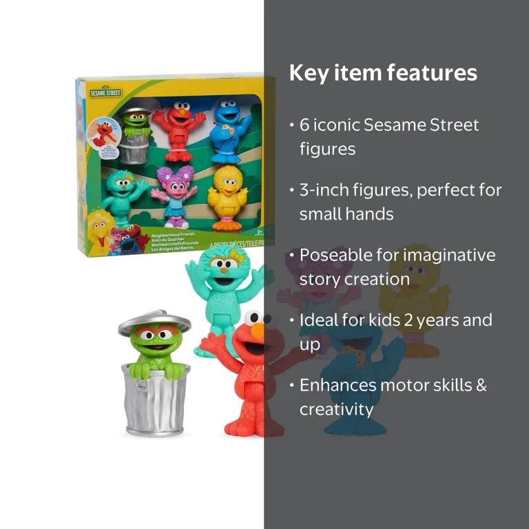 Sesame Street Neighborhood Friends 6pk Poseable Figures - Walmart.com