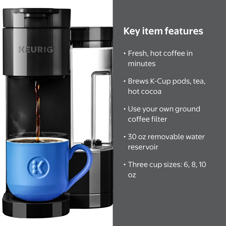 Keurig, Single-Serve Coffee Maker, Black, 30 oz reservoir