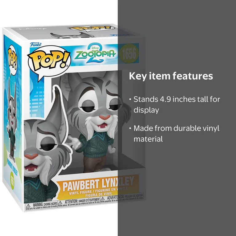 Funko POP Disney: Zootopia 2 - Pawbert Lynxley, Collectible Vinyl