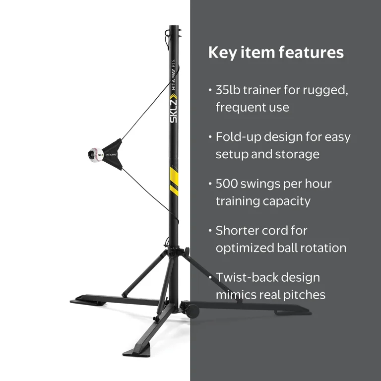 SKLZ Hit-a-Way Portable Baseball Swing Trainer with Shorter Cord