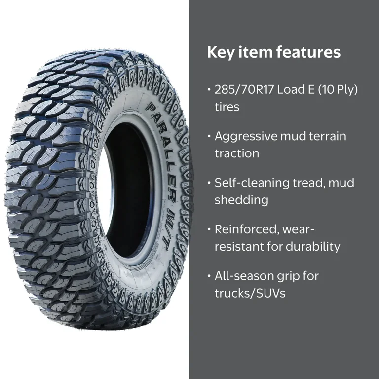Atlas M/T LT 285/70R17 E 10 Ply Mud Tire for 2021-23 & 2018-20