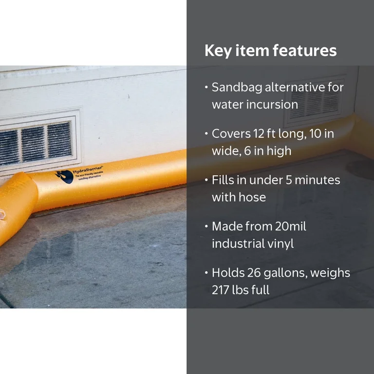 HydraBarrier, Water Barrier, 12ft length, 6in height - Walmart.com