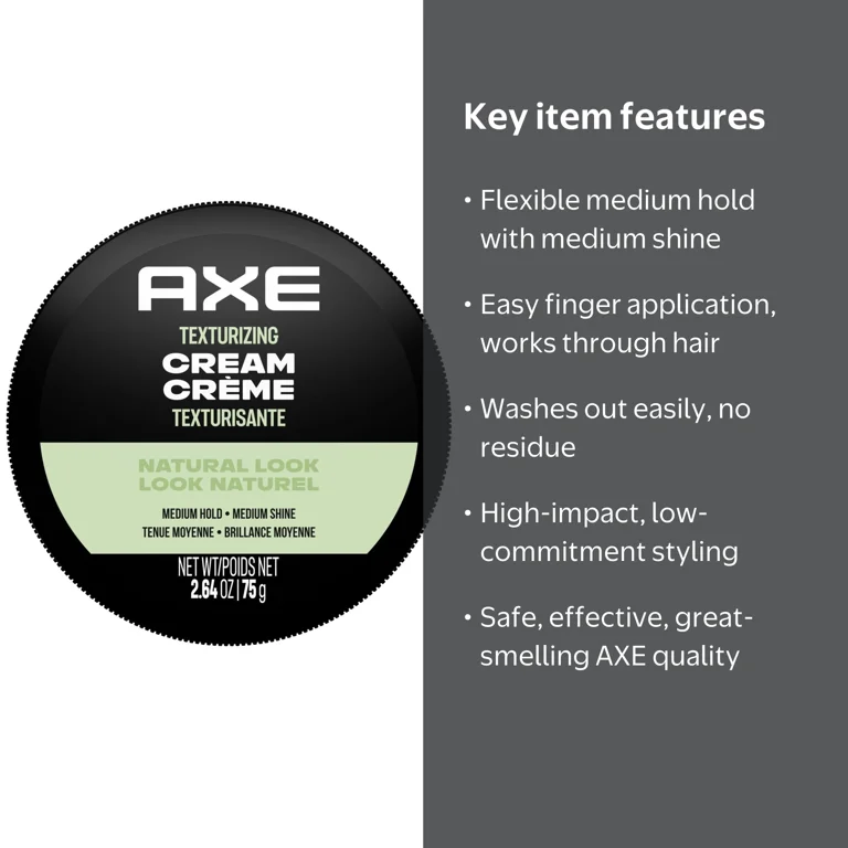 AXE Natural Look Texturizing Hair Pomade, 2.64 oz, Medium Hold