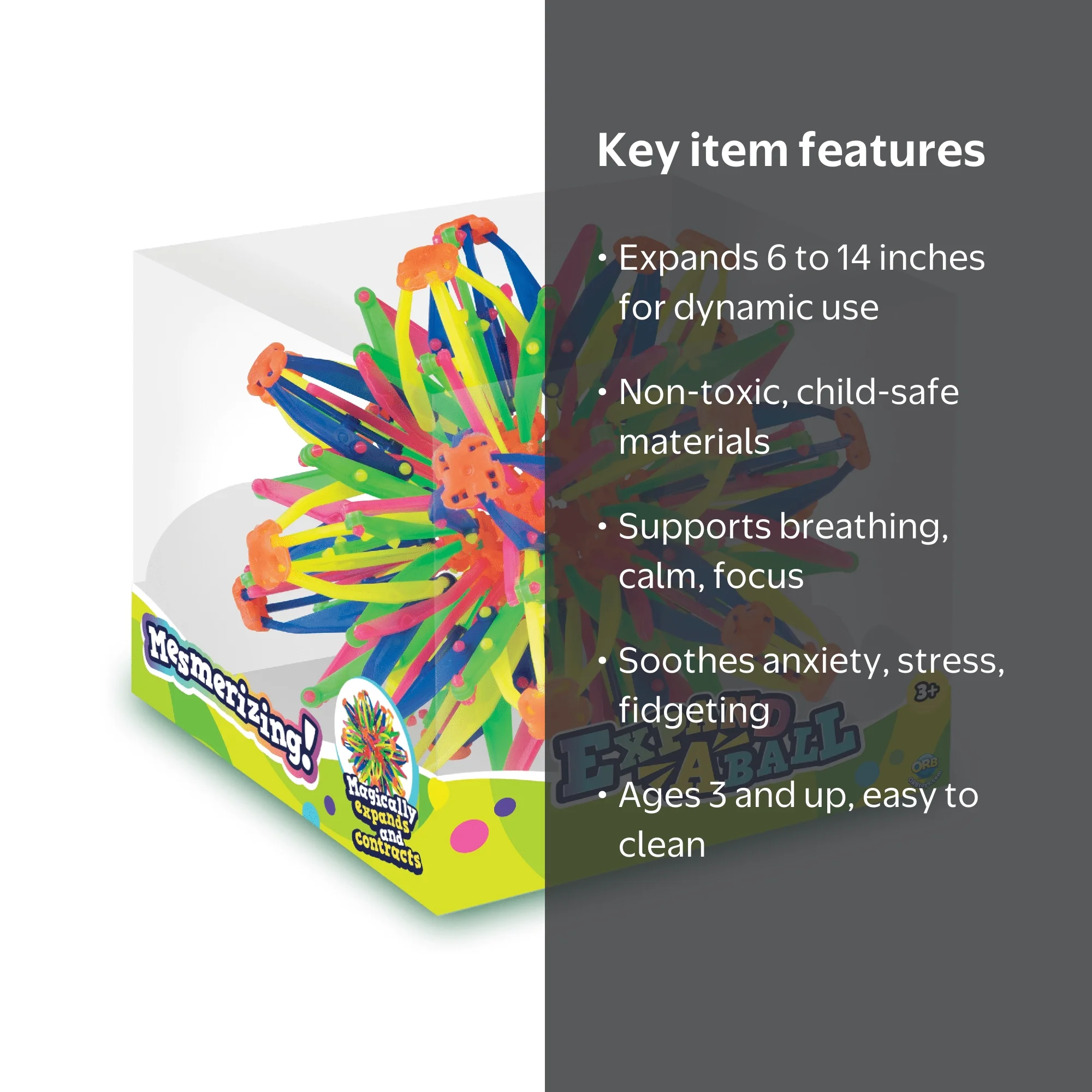 ORB Curiosities Expand-A-Ball JUMBO Sensory Fidget Sphere
