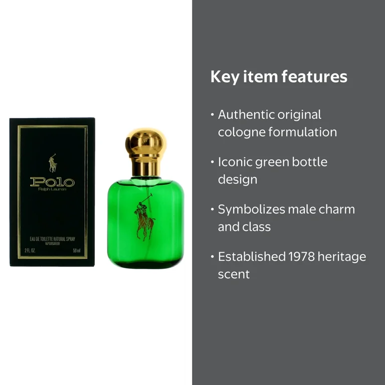 Ralph Lauren Polo Eau de Toilette メンズ香水 Ralph Lauren POLO Men's Eau De Toilette Spray, Iconic Green Bottle