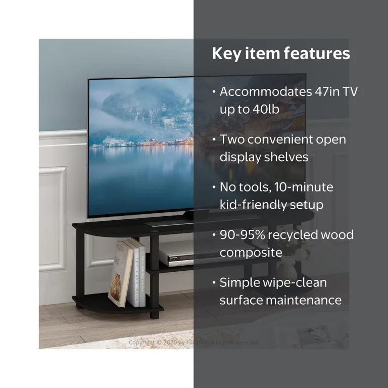 Furinno 11058EX/BK Turn-S-Tube Wide TV Entertainment Center