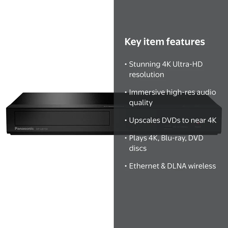 Panasonic, 4K Blu Ray Player, DP-UB150-K, 4K UHD with Accessories