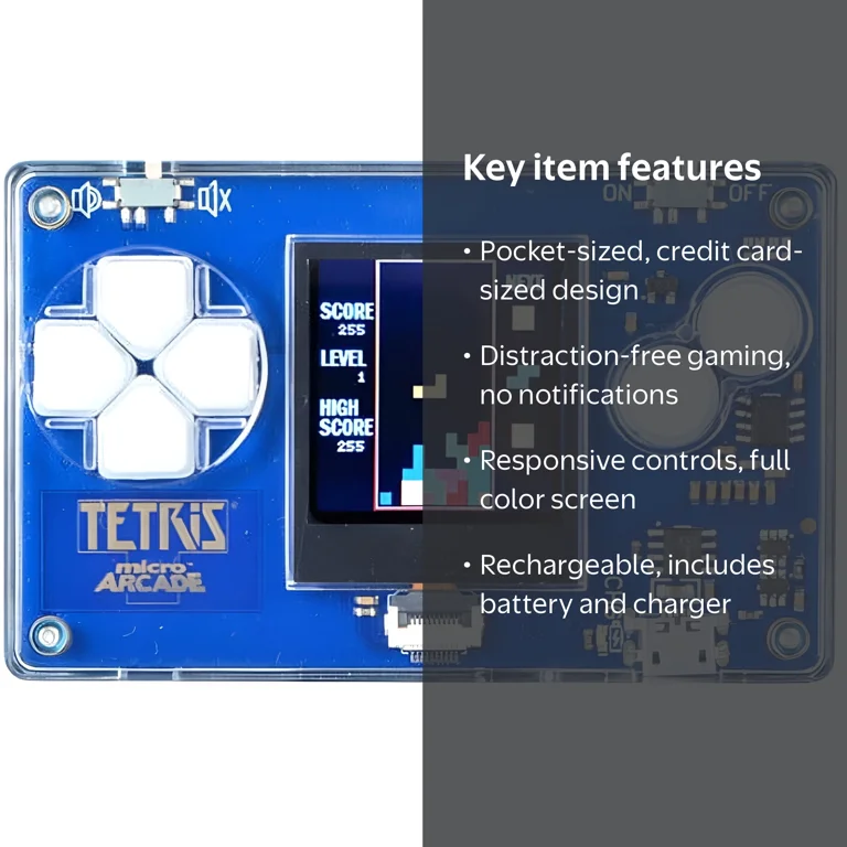 その他 Tetris MicroCard Super Impulse Micro Arcade Mini Handheld Retro Game, Tetris Pocket