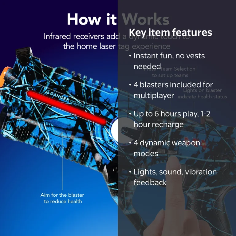 Best Choice Products, Laser Tag Set, Rechargeable, No Vests Needed