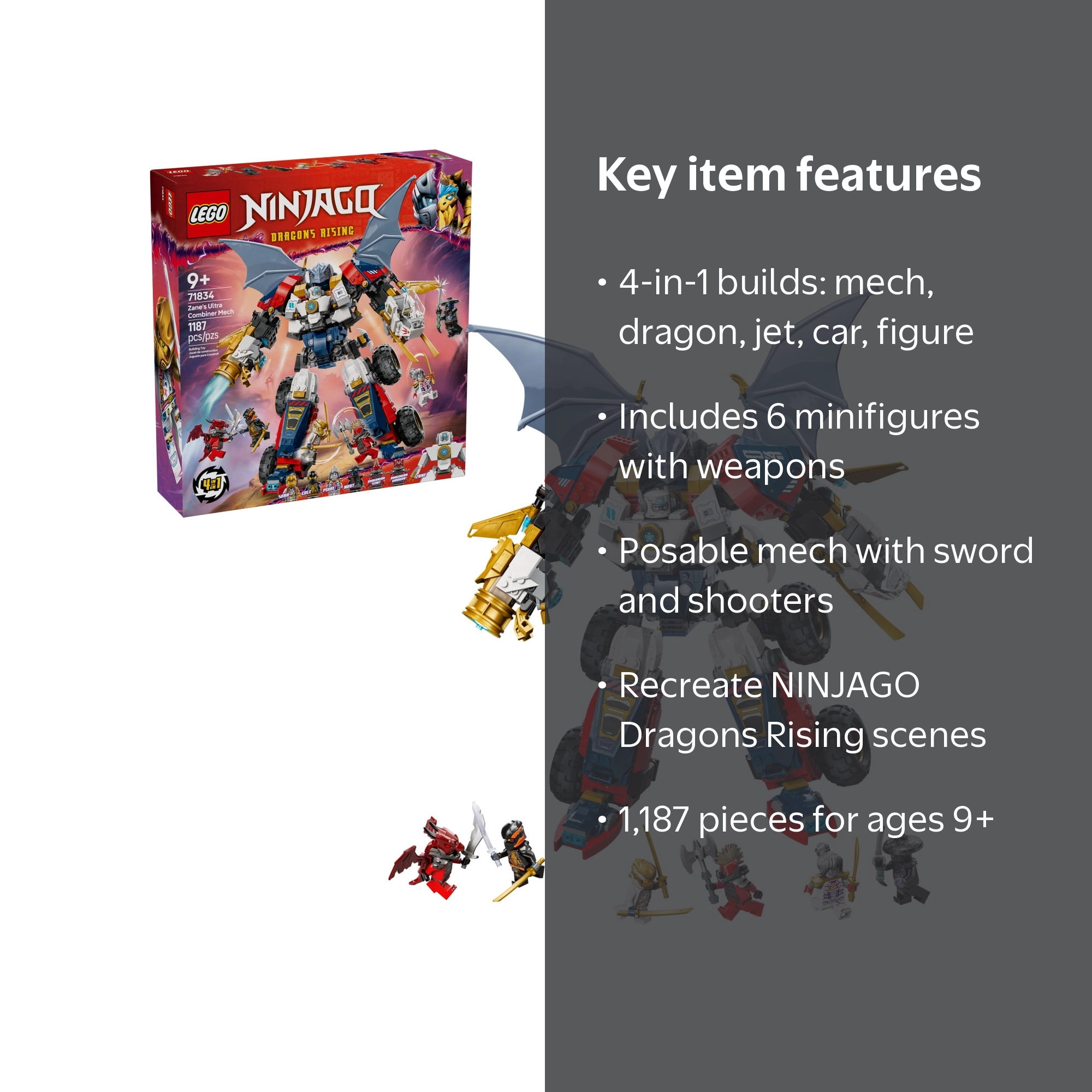 Unsanctioned  未開封3個セット LEGO, NINJAGO Action Toy, 71834, 4-in-1 Building Set for Kids