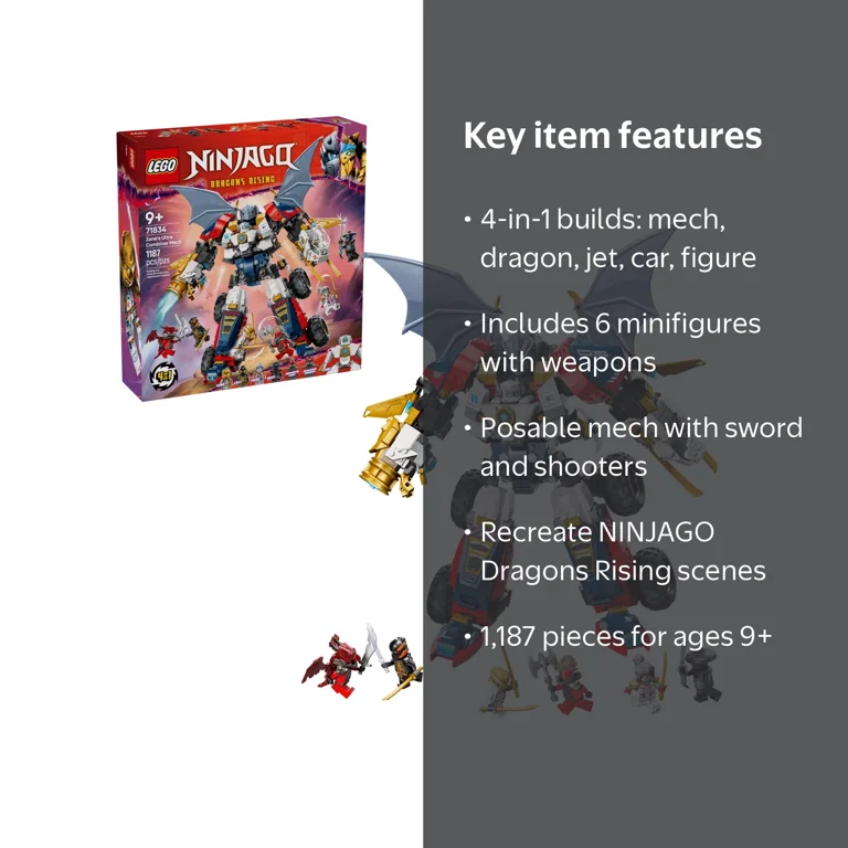 LEGO, NINJAGO Action Toy, 71834, 4-in-1 Building Set for Kids