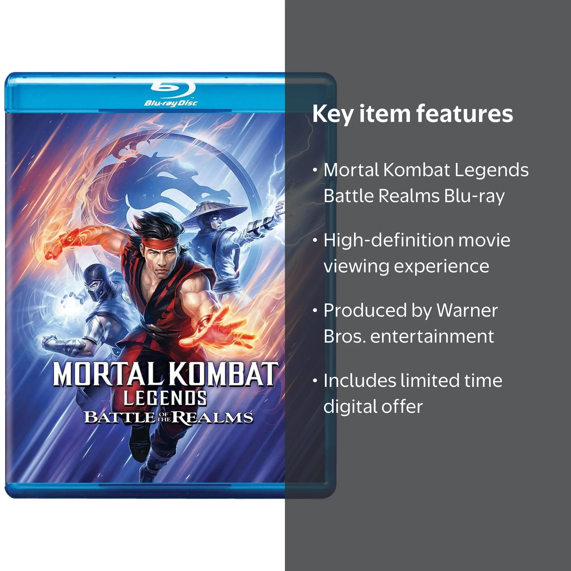 Mortal Kombat Legends Battle of the Realms Blu-ray, Includes