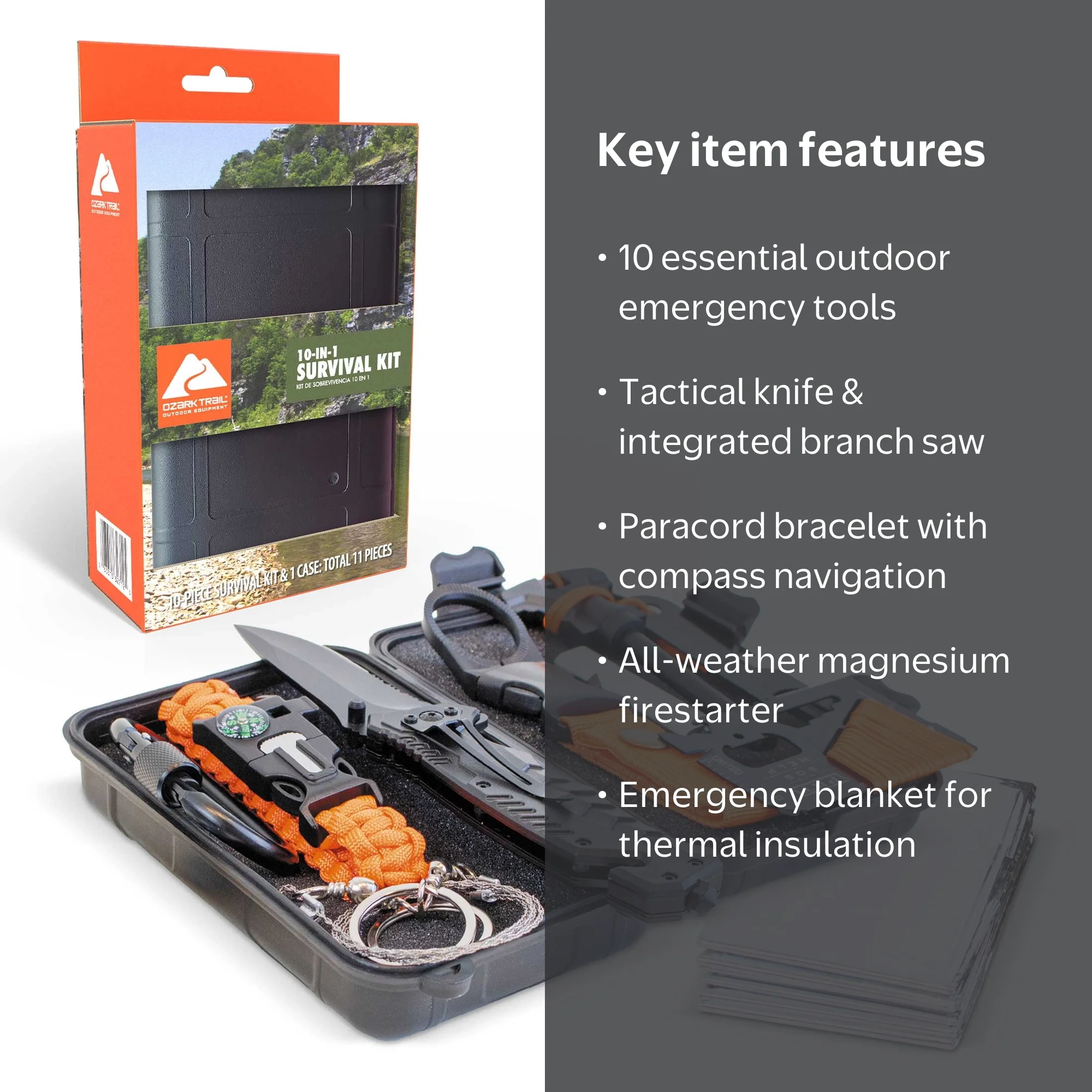 Ozark Trail 10 Piece Outdoor Survival Knife Set with Tactical