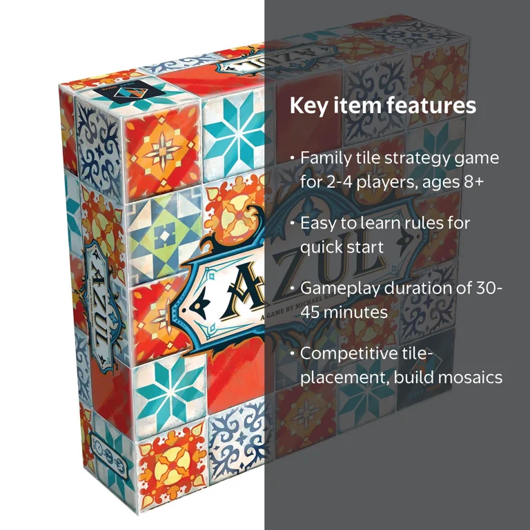 Asmodee, Azul Family Tile Strategy Game, Multicolor, Ages 8+ 