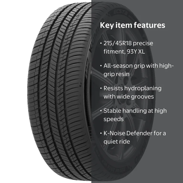 (クマとむ) タイヤ215/45:R18 Kumho Ecsta Sport A/S PA71 All Season 215/45R18 93Y XL Passenger