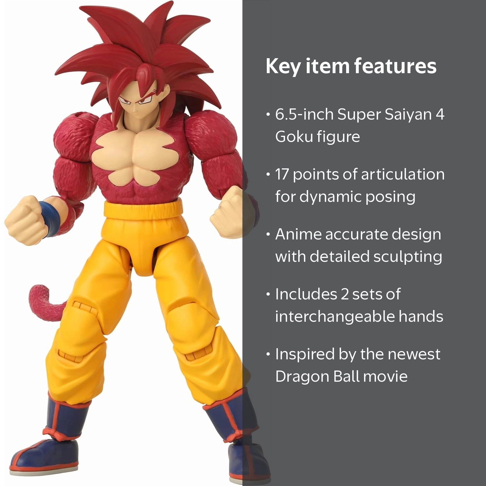 Dragon Stars Series, Action Figure, Super Saiyan 4 Goku, 6.5