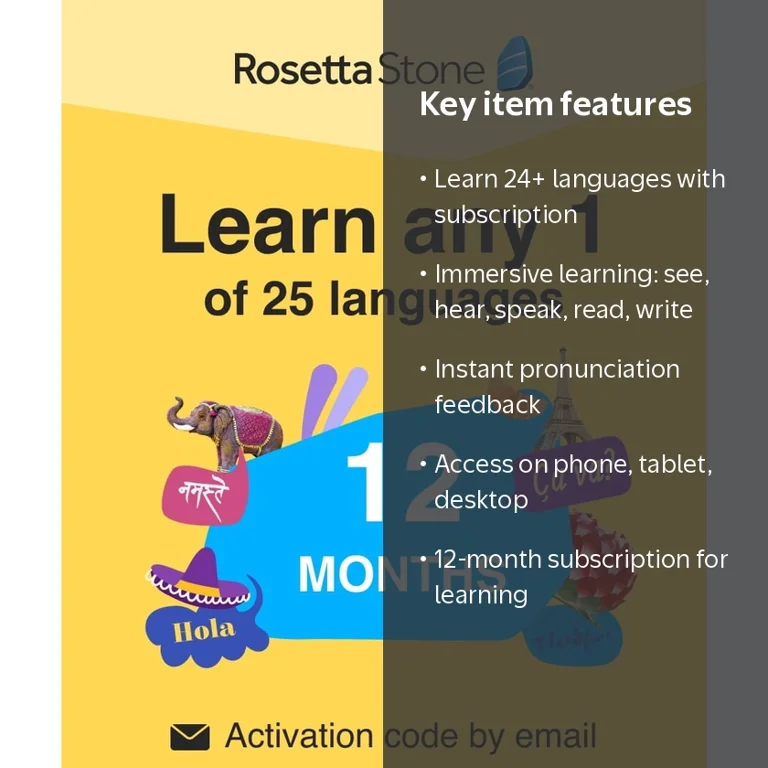 Rosetta Stone, Learn Unlimited Languages, 12 Months, 24 Options