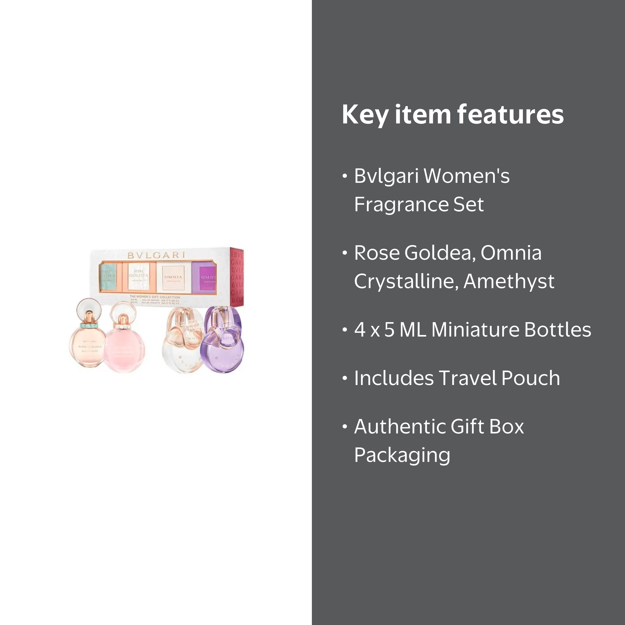 Bvlgari 4 piece Womens Gift Collection miniature perfume Set NIB